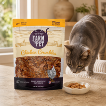 Single-Ingredient Dehydrated Chicken Crumbles Cat Treats — 3 oz Resealable Bag — cat-friendly home interior