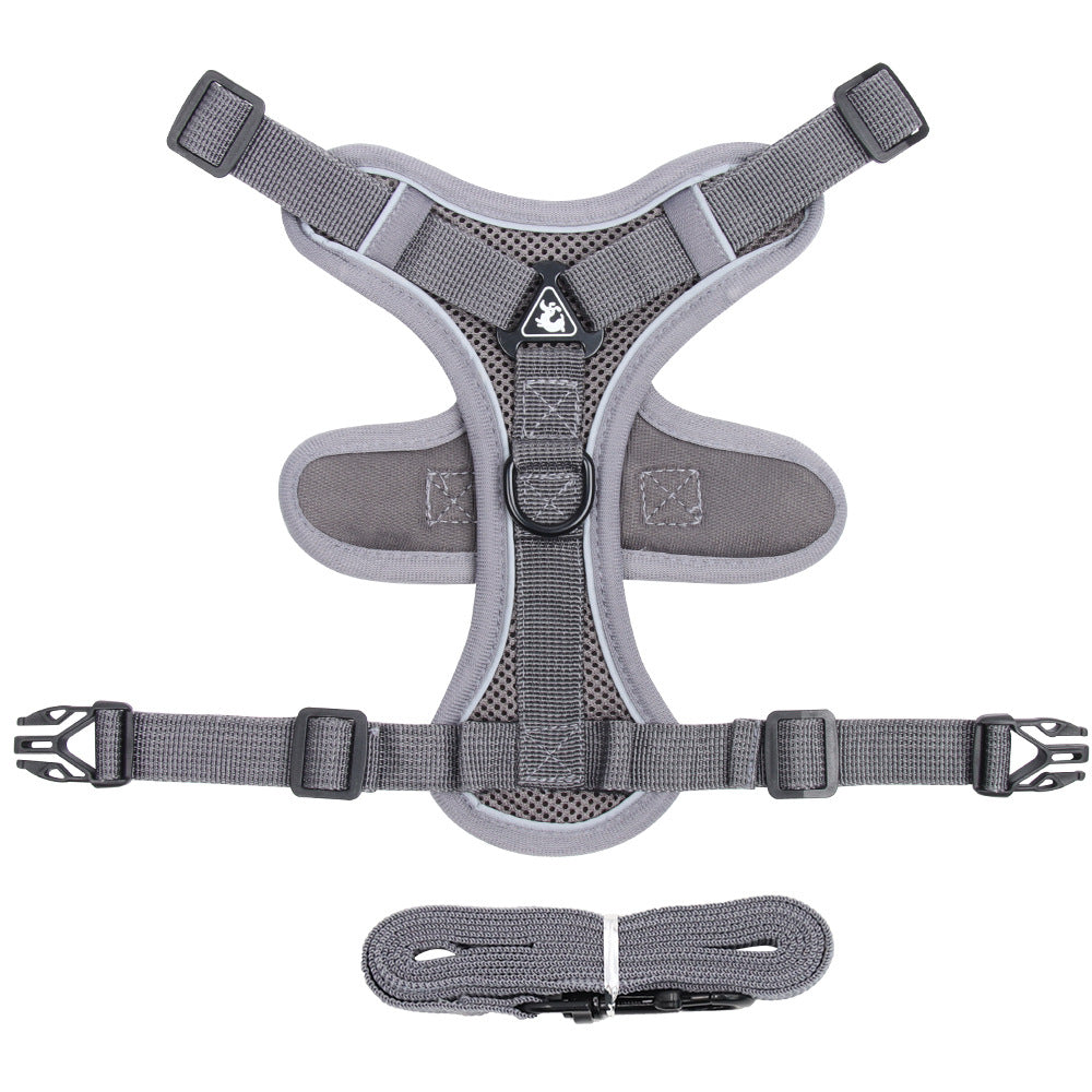 Reflective Mesh Cat Harness and Leash Set — Grey variant