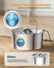 3.2-Liter Stainless-Steel Cat Water Fountain with Multi-Filter — product detail 2