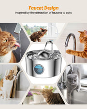 3.2-Liter Stainless-Steel Cat Water Fountain with Multi-Filter — product detail 7