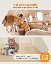 3.2-Liter Stainless-Steel Cat Water Fountain with Multi-Filter — product detail 9