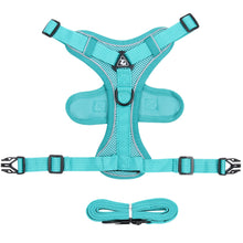Reflective Mesh Cat Harness and Leash Set — Lake blue variant