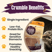 Single-Ingredient Dehydrated Chicken Crumbles Cat Treats — 3 oz Resealable Bag