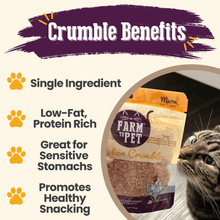 Single-Ingredient Dehydrated Chicken Crumbles Cat Treats — 3 oz Resealable Bag