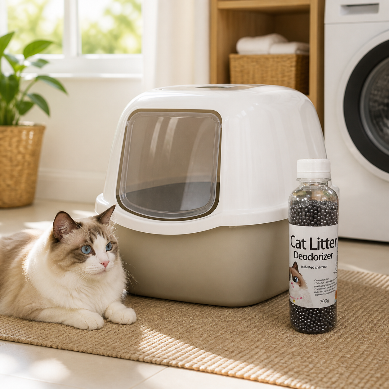 Activated-Carbon Cat Litter Deodorizer Beads — cat-friendly home interior