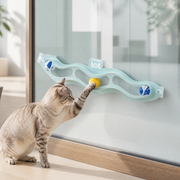 Adhesive Wavy Wall-Track Ball Toy for Cats — cat-friendly home interior