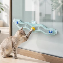 Adhesive Wavy Wall-Track Ball Toy for Cats — cat-friendly home interior