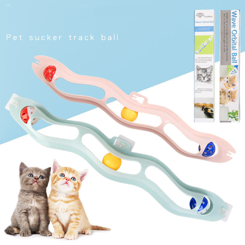 Adhesive Wavy Wall-Track Ball Toy for Cats — product detail 1