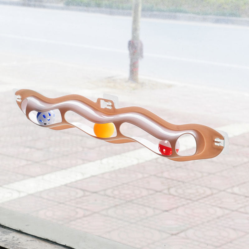 Adhesive Wavy Wall-Track Ball Toy for Cats — product detail 3