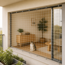 Adjustable Cat Balcony Secondary Safety Net — cat-friendly home interior