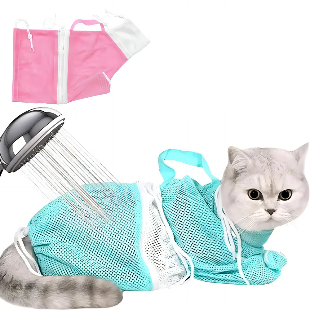 Adjustable Mesh Cat Grooming Support Bag — clean background product view