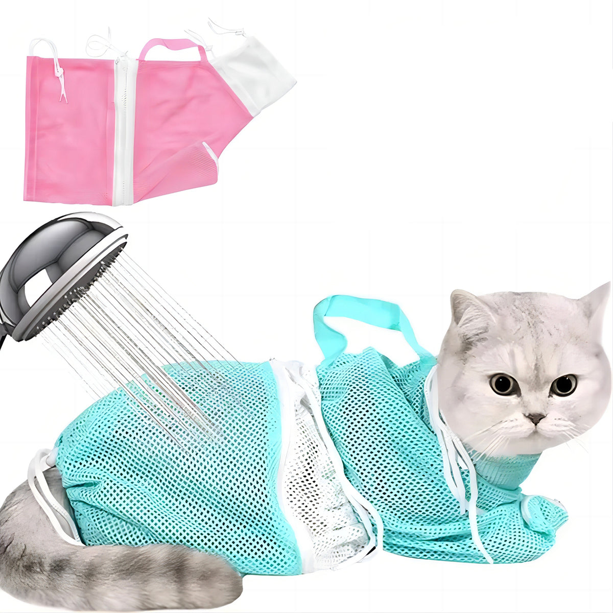 Adjustable Mesh Cat Grooming Support Bag — clean background product view