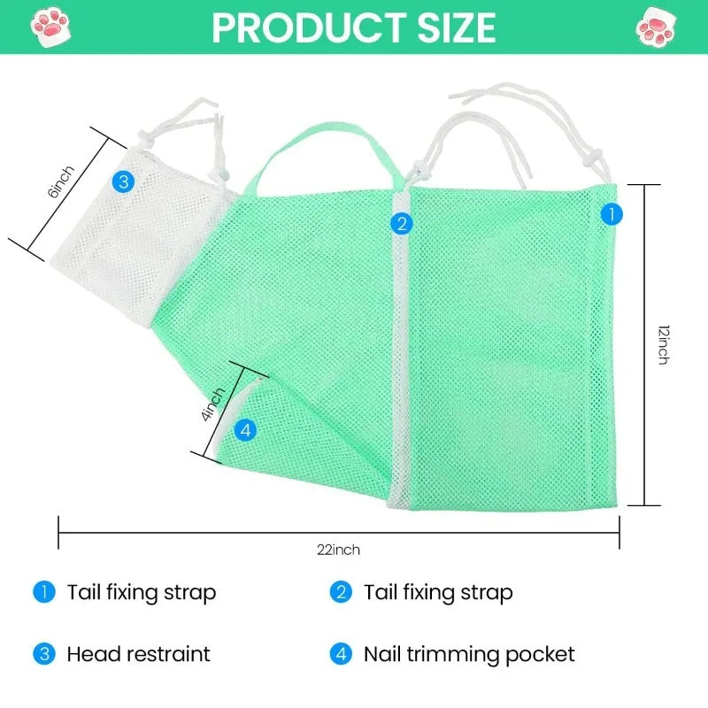 Adjustable Mesh Cat Grooming Support Bag — product detail 1