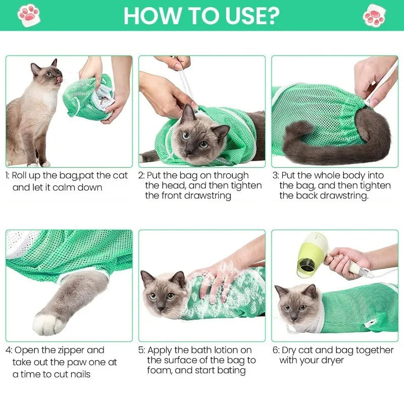 Adjustable Mesh Cat Grooming Support Bag — product detail 6