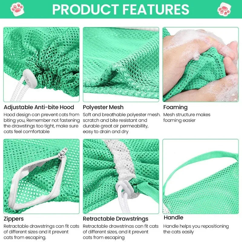 Adjustable Mesh Cat Grooming Support Bag — product detail 7