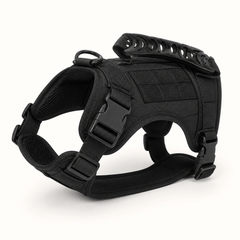 Adjustable Tactical Cat Harness in Black — clean background product view