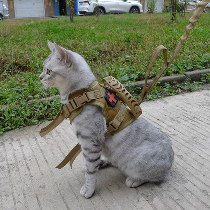 Adjustable Tactical Cat Harness in Black — product detail 1