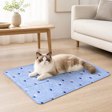 Large Blue Gel Cooling Mat for Cats — cat-friendly home interior