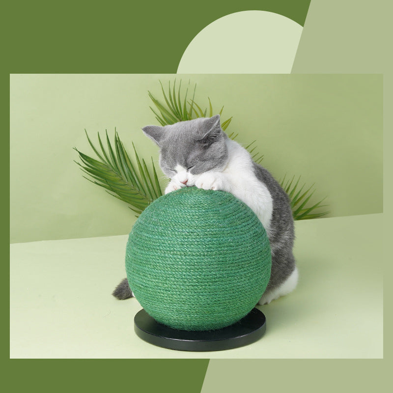 Cactus Sisal Cat Scratching Post with Ball Toy — cat-friendly home interior