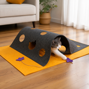 Convertible Felt Cat Puzzle Tunnel Mat — cat-friendly home interior