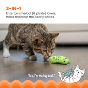 Crunchy Pickle Catnip Kicker Toy with Textured Mesh — product detail 2