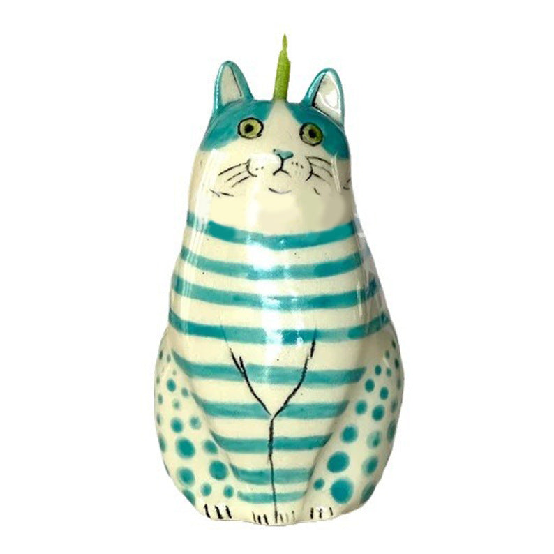 Black Polka-Dot Cat-Shaped Resin Accent Vase — product detail 4