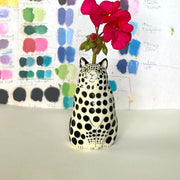 Black Polka-Dot Cat-Shaped Resin Accent Vase — product detail 6