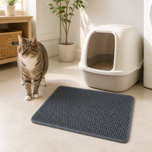 Double-Layer Honeycomb Cat Litter Mat in a cat-friendly home interior