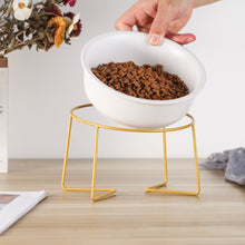 Elevated Tilted Ceramic Cat Bowl with Gold Stand — product detail 5