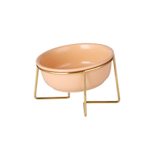 Elevated Tilted Ceramic Cat Bowl with Gold Stand — product detail 8