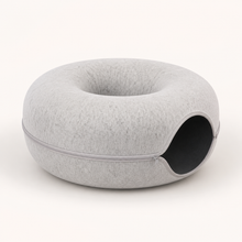 Felt Donut Cat Tunnel Bed with Center Lounger — clean background product view