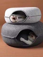 Felt Donut Cat Tunnel Bed with Center Lounger — product detail 2