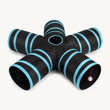 Five-Way Collapsible Cat Tunnel with Peek Window — clean background product view