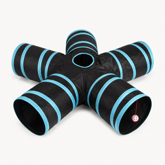Five-Way Collapsible Cat Tunnel with Peek Window — clean background product view