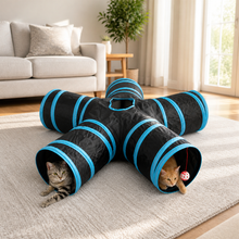 Five-Way Collapsible Cat Tunnel with Peek Window — cat-friendly home interior