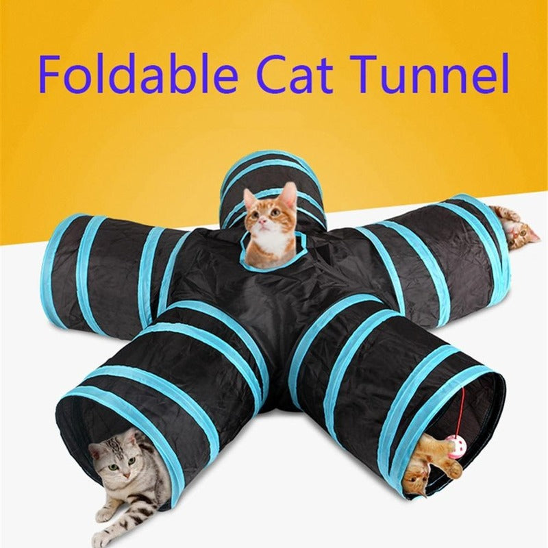 Five-Way Collapsible Cat Tunnel with Peek Window — product detail 1