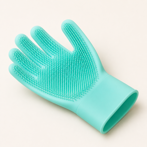 Flexible Silicone Cat Grooming Glove — clean background product view