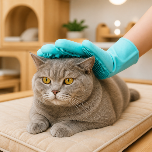 Flexible Silicone Cat Grooming Glove — cat-friendly home interior