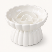 Flower-Shape Elevated Ceramic Slow-Feeder Bowl — clean background product view