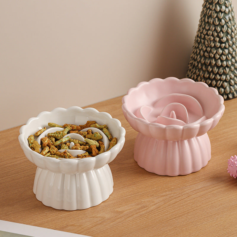 Flower-Shape Elevated Ceramic Slow-Feeder Bowl — product detail 4