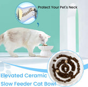 Flower-Shape Elevated Ceramic Slow-Feeder Bowl — product detail 9