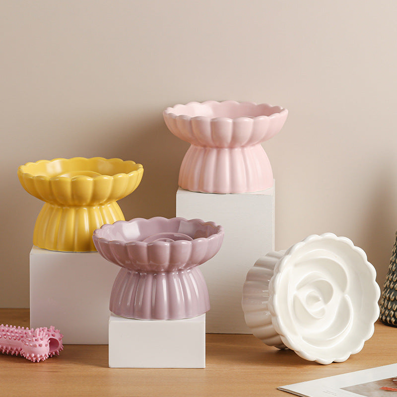 Flower-Shape Elevated Ceramic Slow-Feeder Bowl — product detail 11