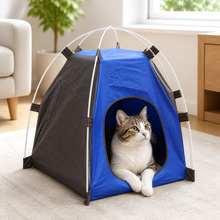 Foldable Camping-Style Cat Tent Bed — cat-friendly home interior
