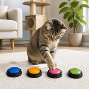 Four-Pack Recordable Pet Communication Buttons — cat-friendly home interior