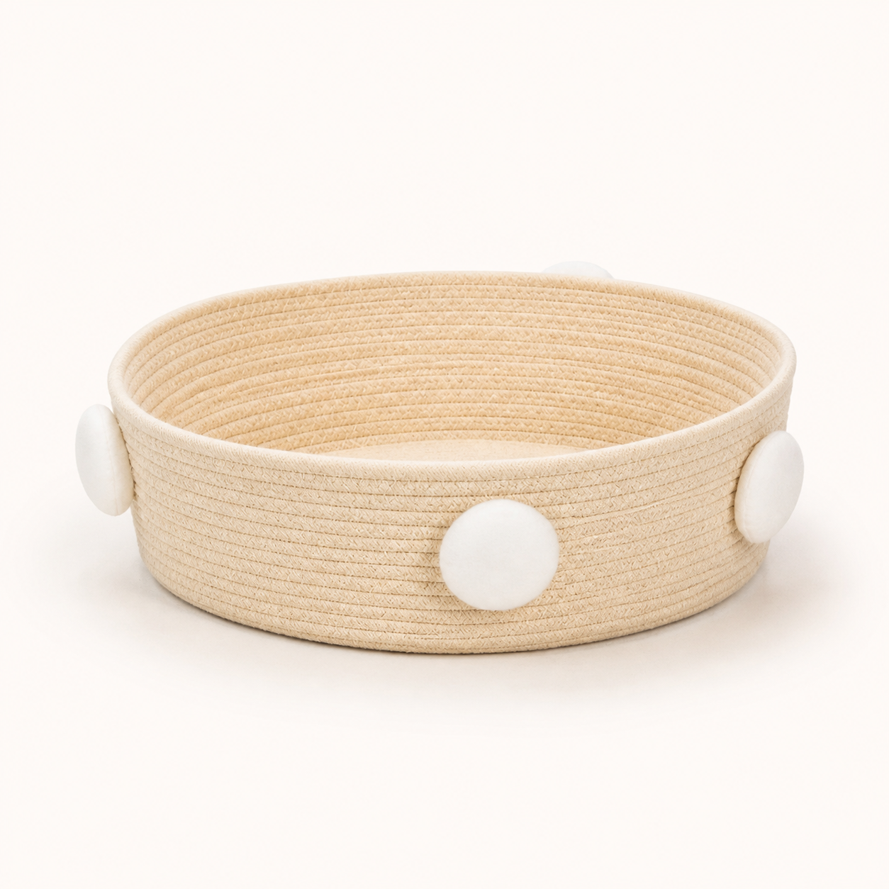 Handwoven Cotton-Rope Cat Basket Bed & Scratcher — clean background product view