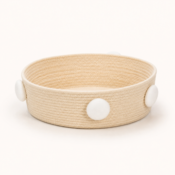 Handwoven Cotton-Rope Cat Basket Bed & Scratcher — clean background product view