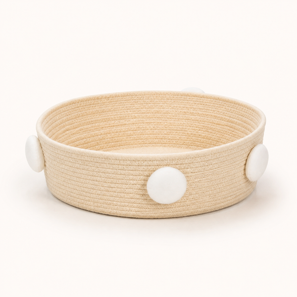 Handwoven Cotton-Rope Cat Basket Bed & Scratcher — clean background product view
