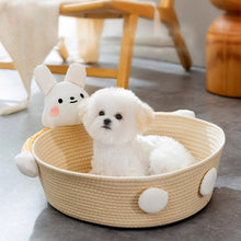 Handwoven Cotton-Rope Cat Basket Bed & Scratcher — product detail 1