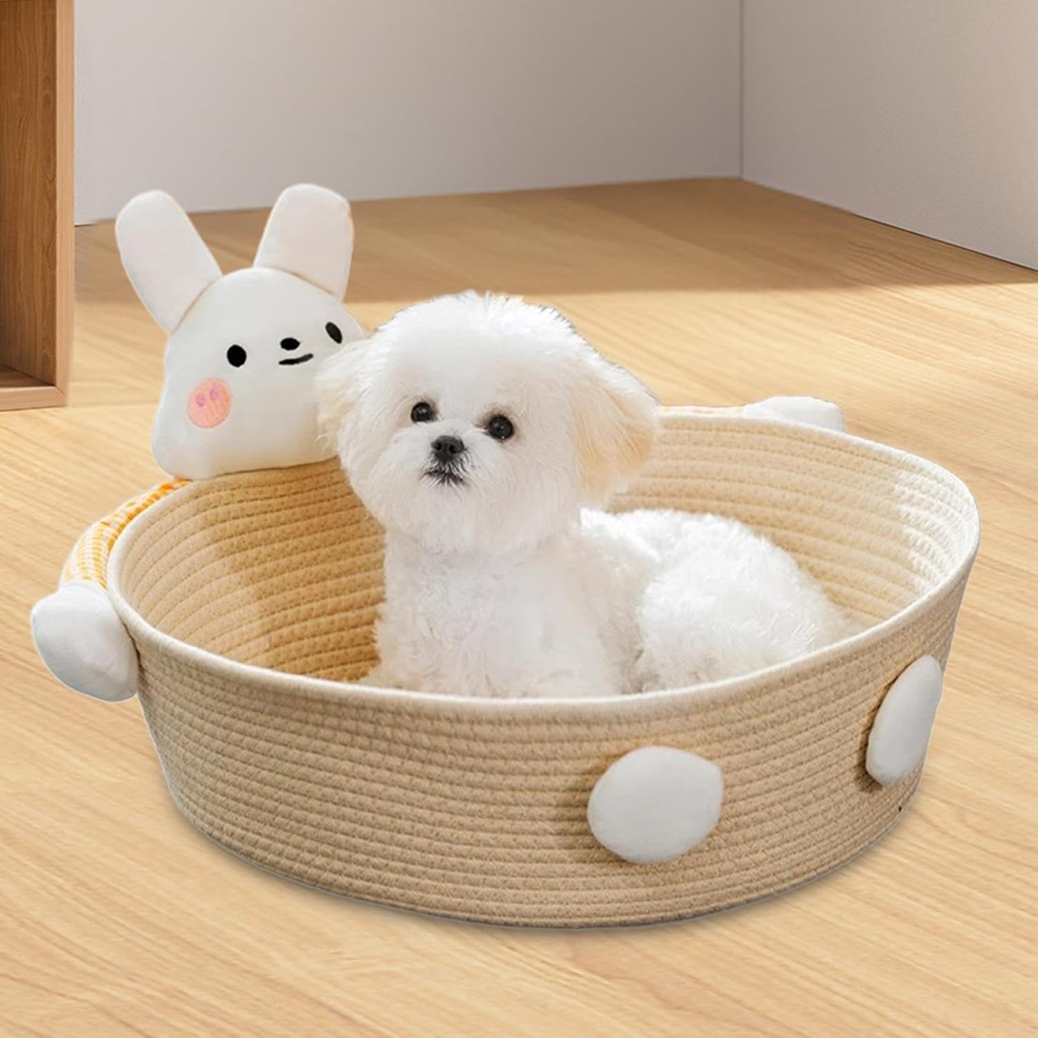 Handwoven Cotton-Rope Cat Basket Bed & Scratcher — product detail 2