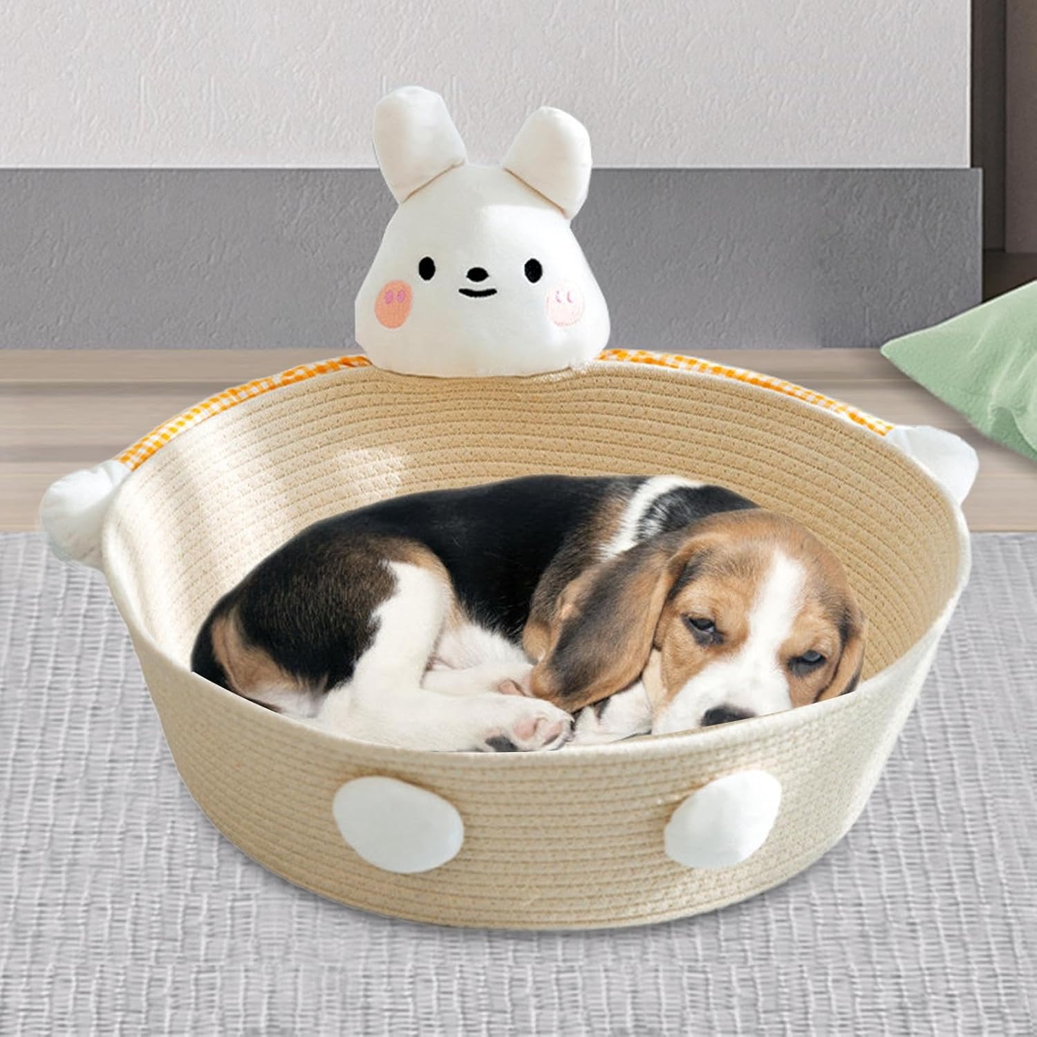 Handwoven Cotton-Rope Cat Basket Bed & Scratcher — product detail 7